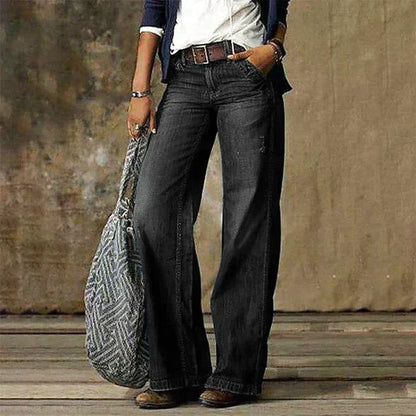 Weite Denimhose mit Komfort-Schnitt