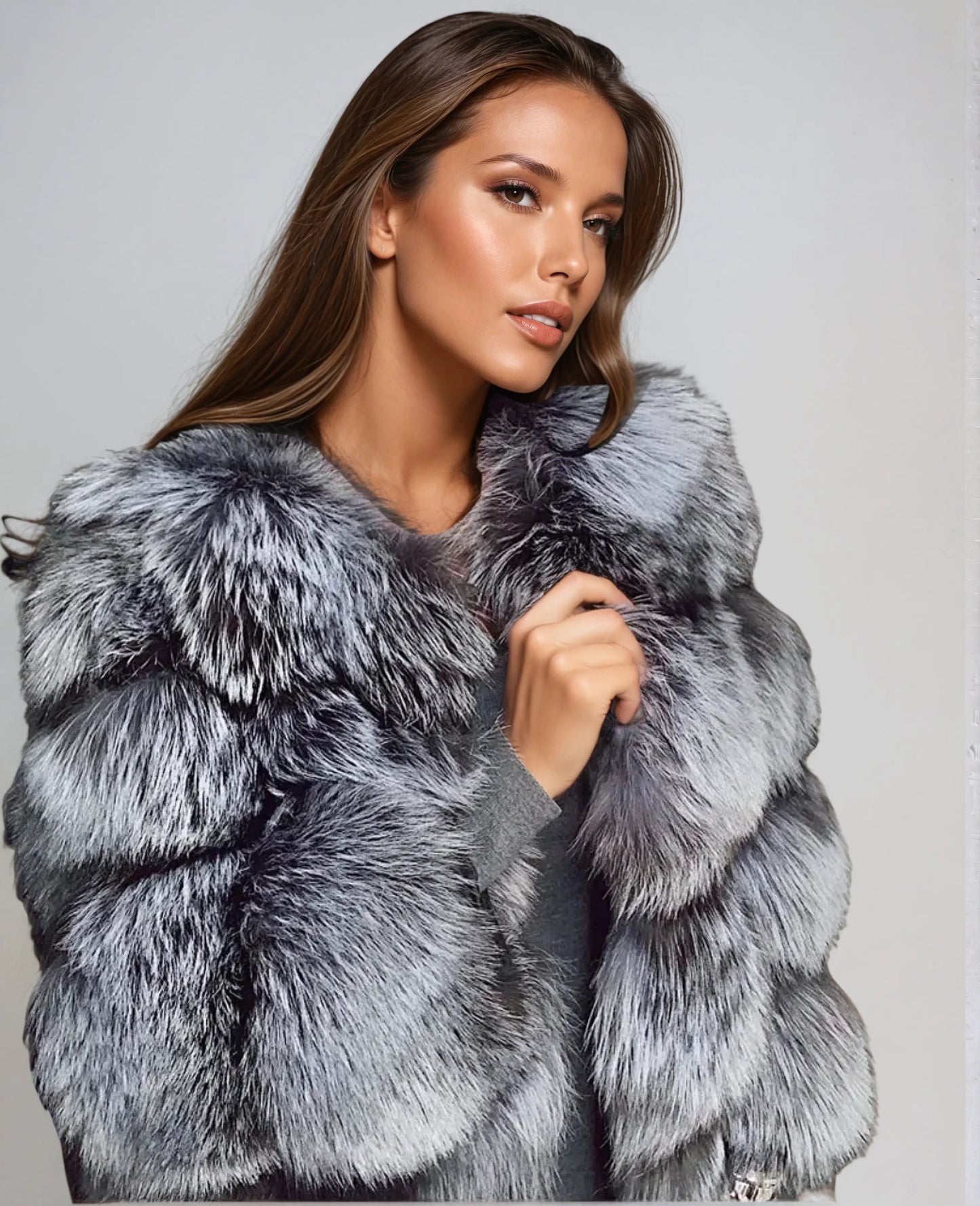 Elegante Kunstfelljacke Damen