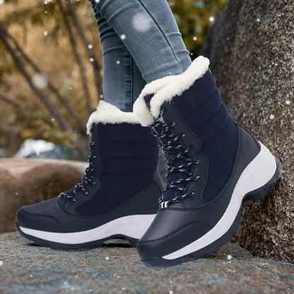 Warm gefütterte Damen Stiefel Winter Schnee - IdealeKleiden