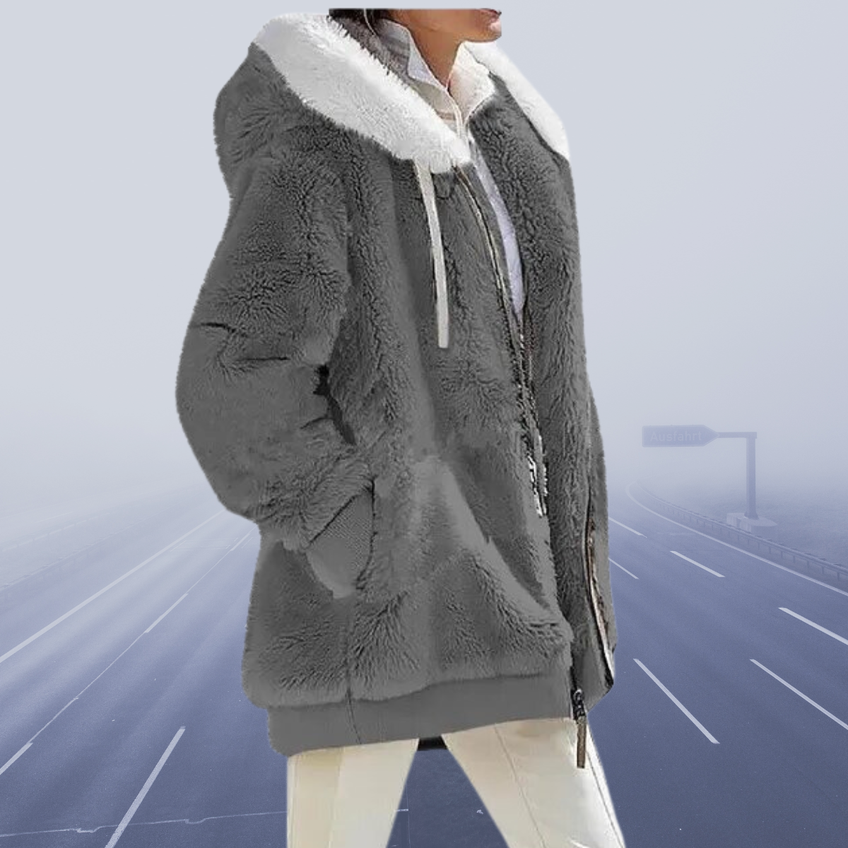Übergroße Damenjacke Teddyfell Warm Wintermantel