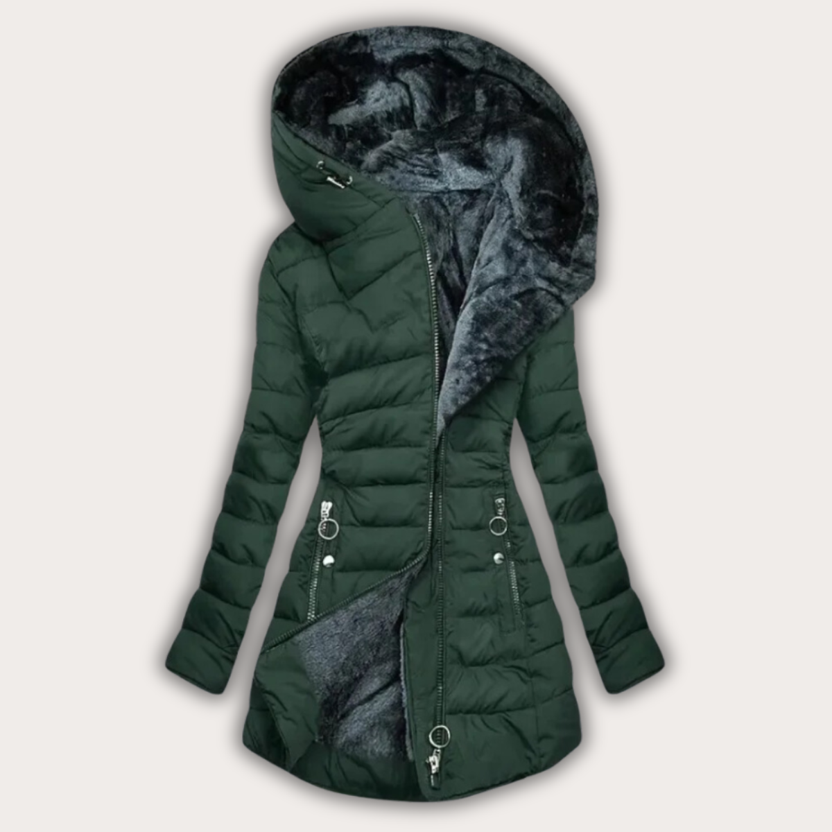 Elegante Daunenjacke Damen Warm Pelzkapuze