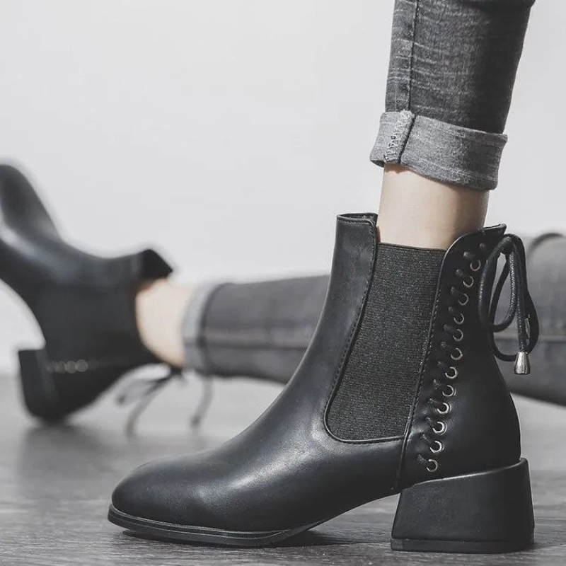 Damen Stiefeletten Niedriger Absatz - IdealeKleiden
