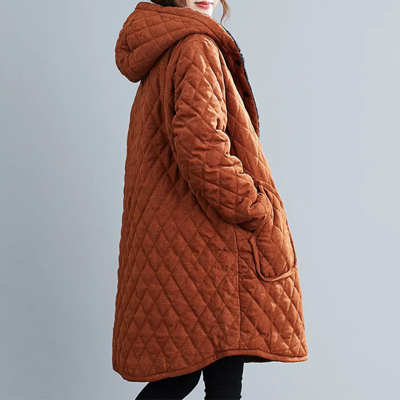 Damen Winterjacke Gepolstert Knielang - IdealeKleiden