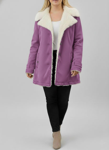 Damen Winterjacke Sherpa-Fleece Große Größen