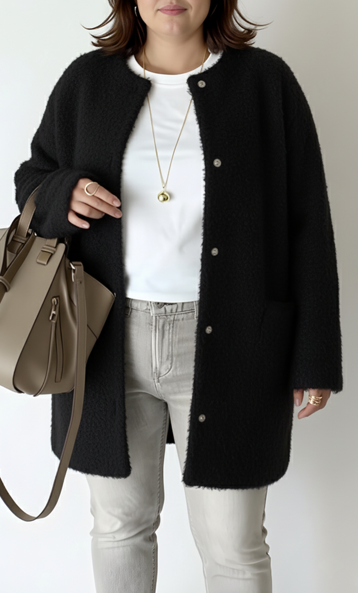 Damen Cardigan Großzügig Strick Elegant