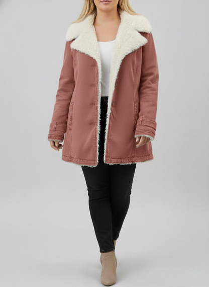 Damen Winterjacke Sherpa-Fleece Große Größen