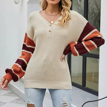 Modischer Patchwork Pullover Strick Design - IdealeKleiden