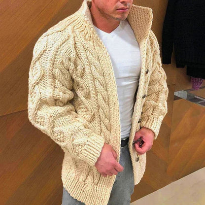 Herren Strickjacke Stehkragen Klassisch