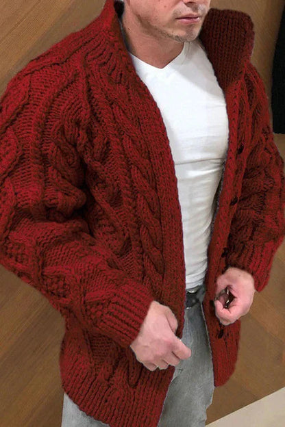 Herren Strickjacke Stehkragen Klassisch