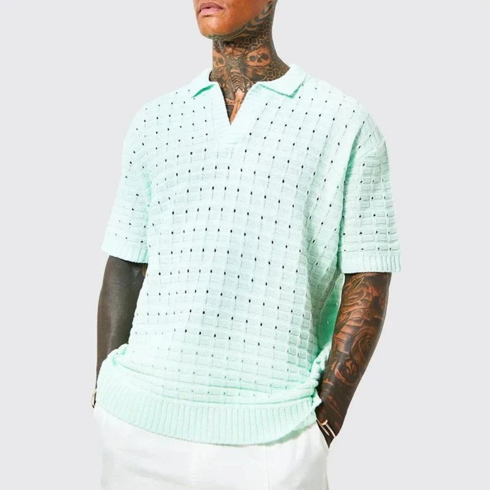 Herren Poloshirt Großzügig Leicht Baumwolle Kurzarm