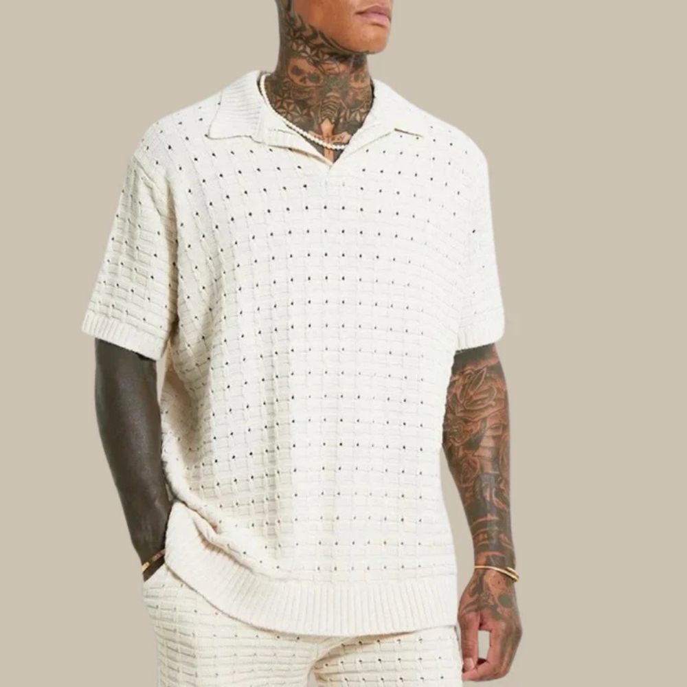 Herren Poloshirt Großzügig Leicht Baumwolle Kurzarm