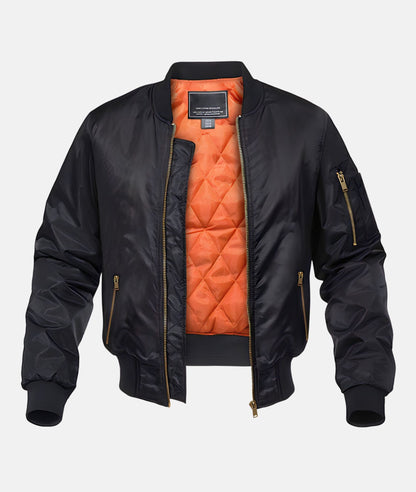 Herren Bomberjacke Sportlich Rippkragen