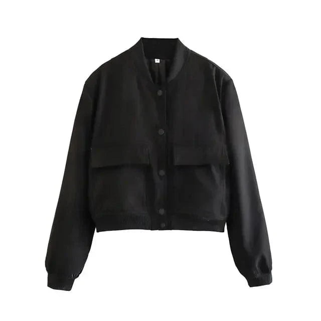 Modische Damen Bomberjacke Kurz