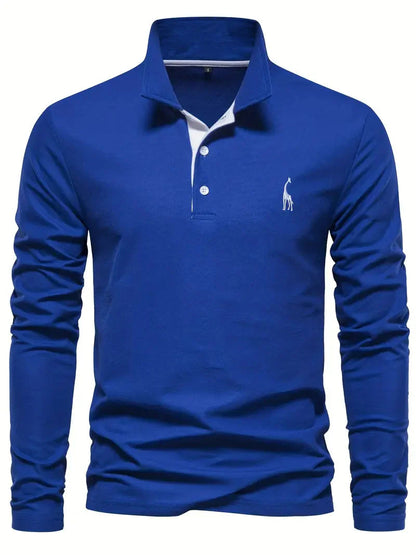 Giraffen Muster Poloshirt Langarm