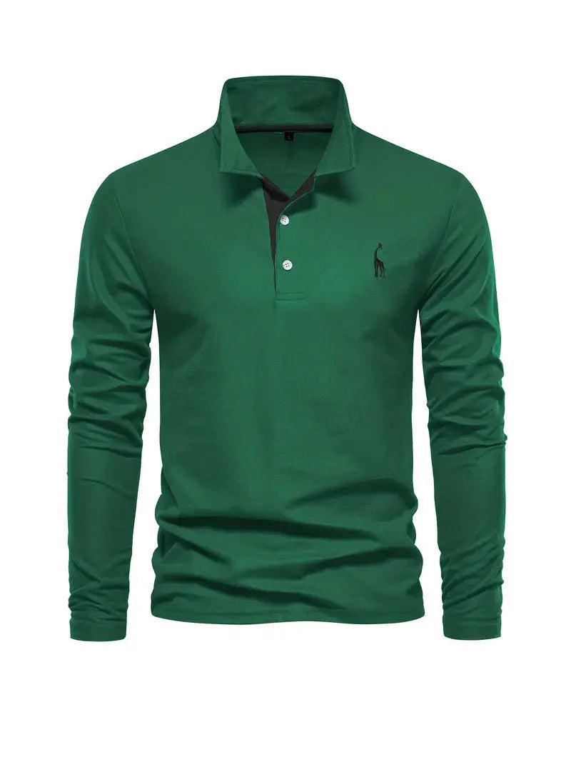 Giraffen Muster Poloshirt Langarm