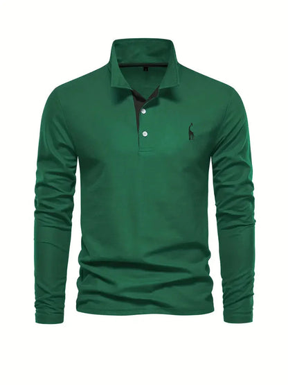 Giraffen Muster Poloshirt Langarm