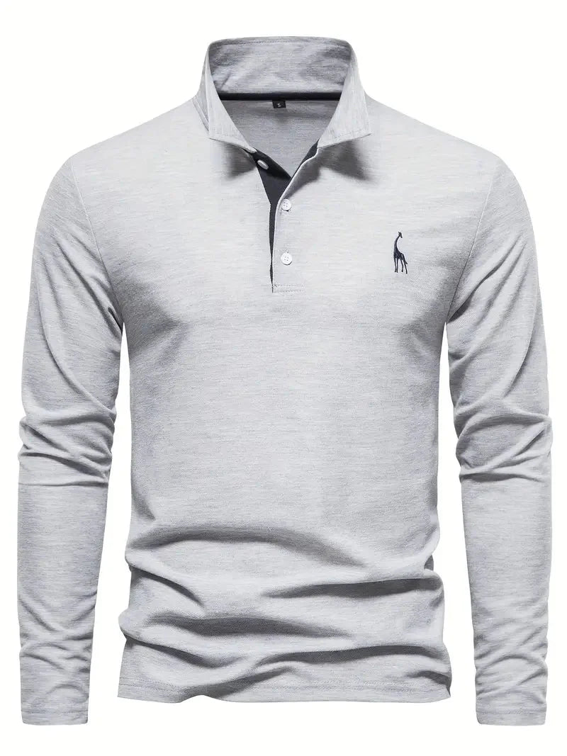 Giraffen Muster Poloshirt Langarm