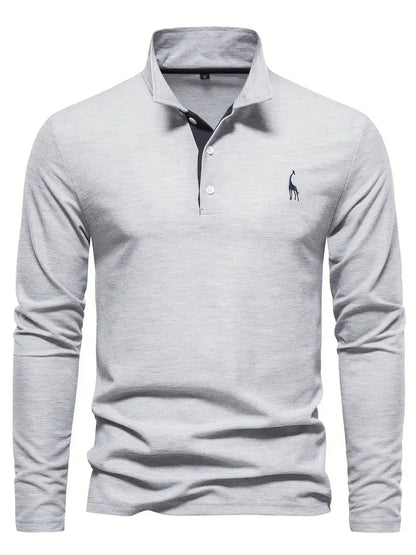 Giraffen Muster Poloshirt Langarm