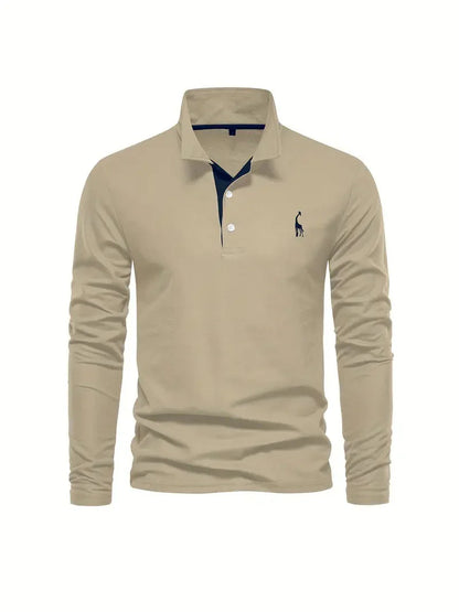 Giraffen Muster Poloshirt Langarm