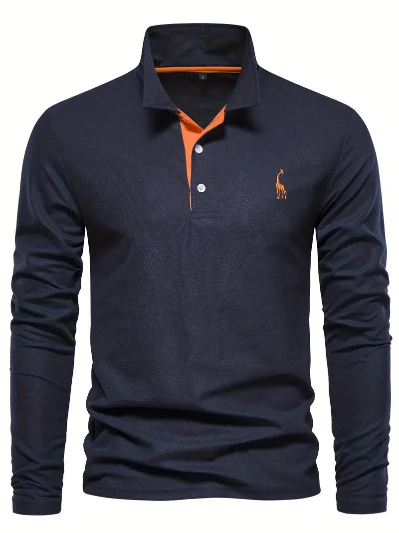 Giraffen Muster Poloshirt Langarm