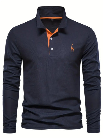 Giraffen Muster Poloshirt Langarm