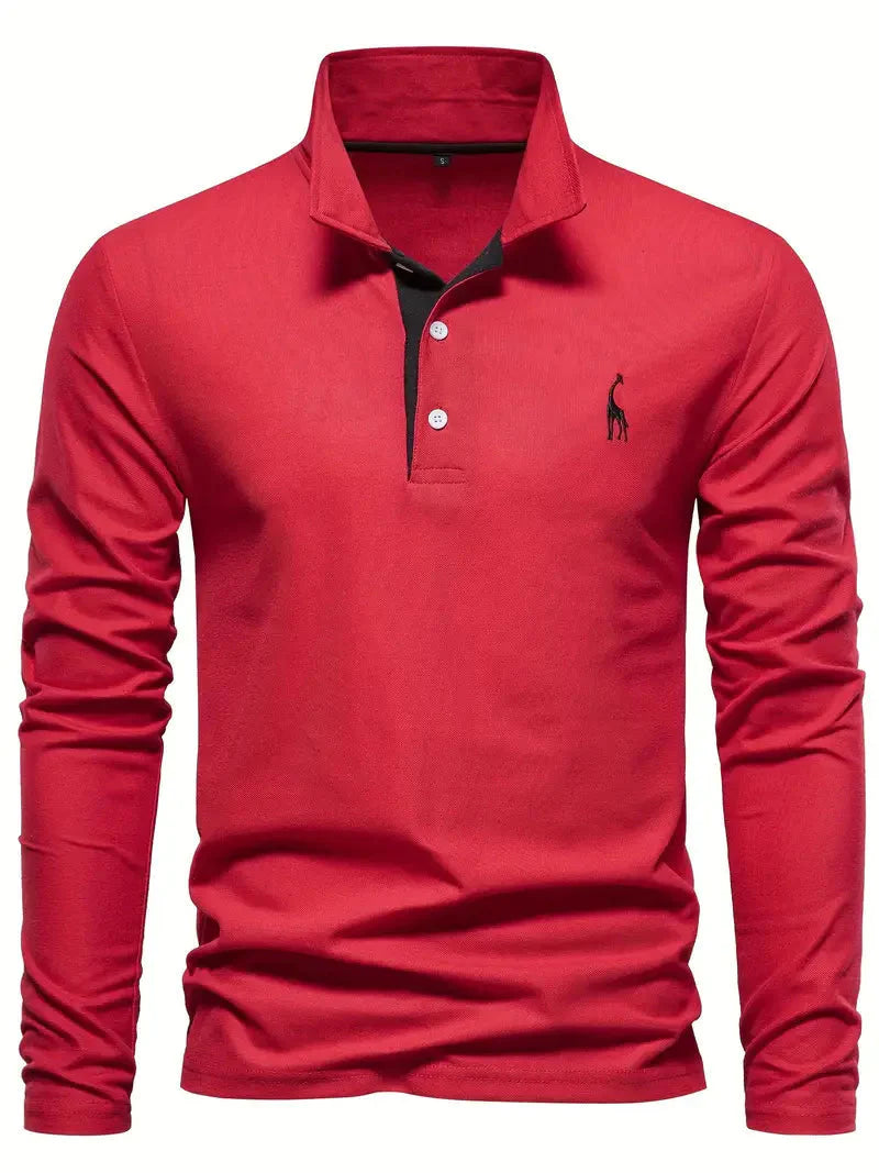 Giraffen Muster Poloshirt Langarm
