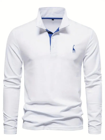 Giraffen Muster Poloshirt Langarm