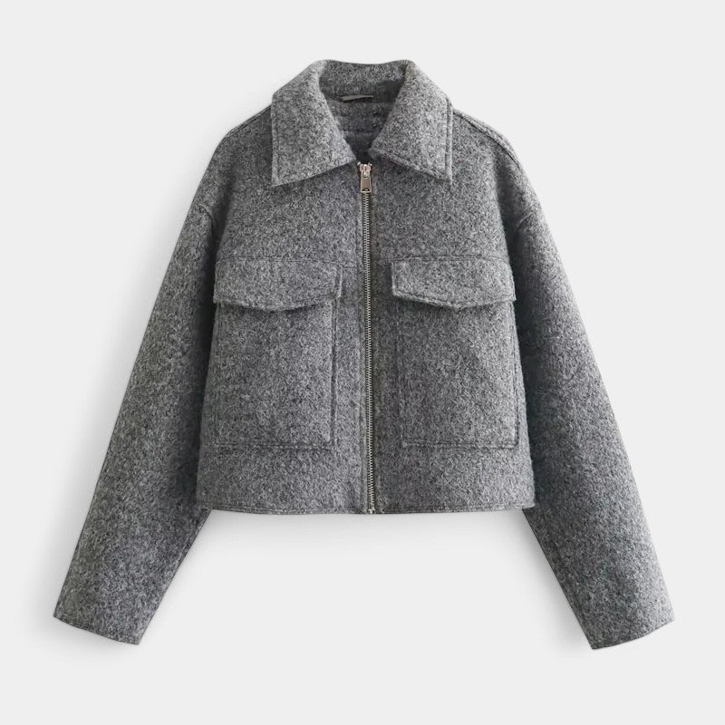Stylische Damen Wolljacke Kurz Modisch