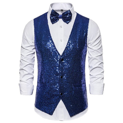 Glitzer Weste Herren Party Elegant