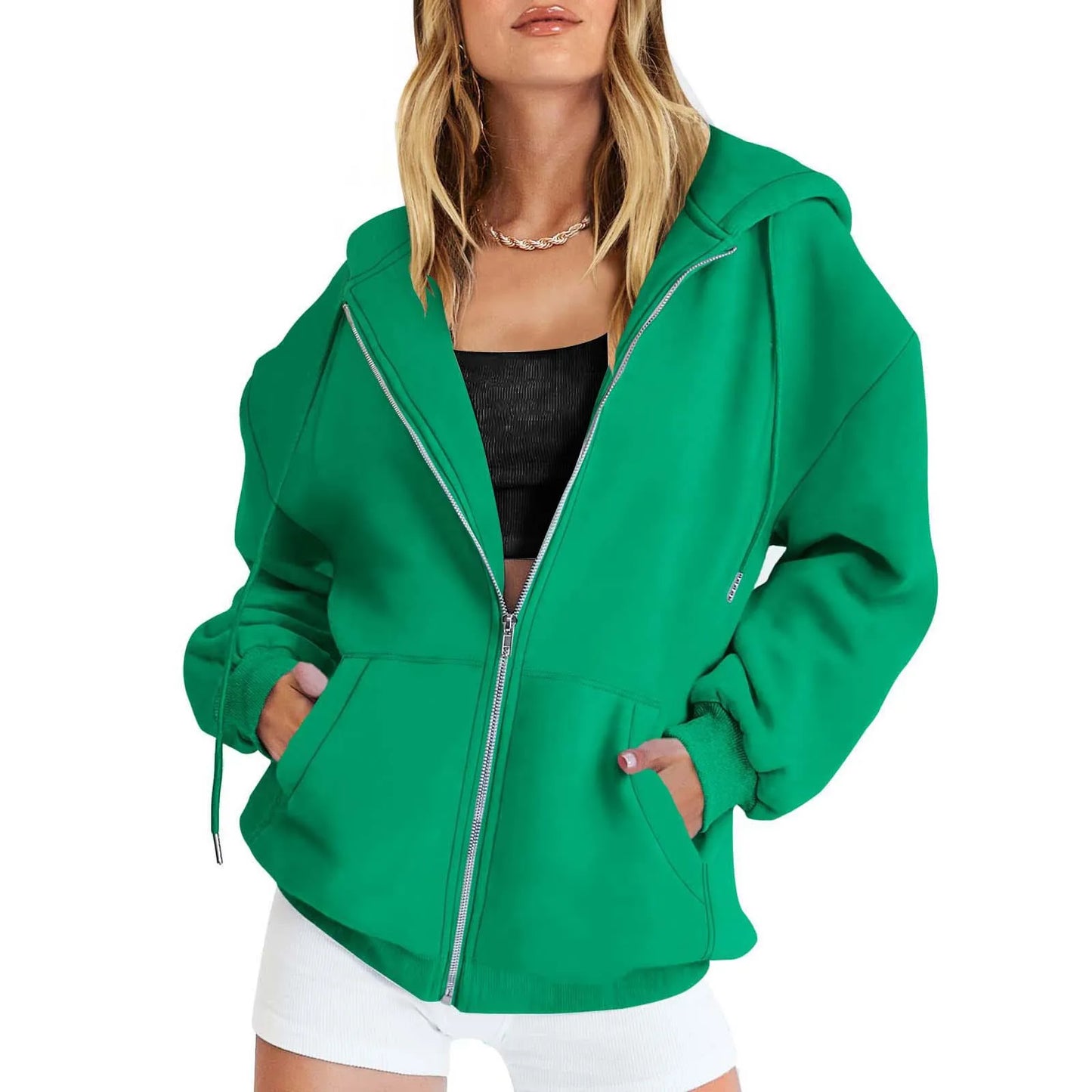 Klassische Hoodie Sweatjacke Zip