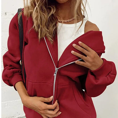 Klassische Hoodie Sweatjacke Zip