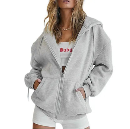 Klassische Hoodie Sweatjacke Zip