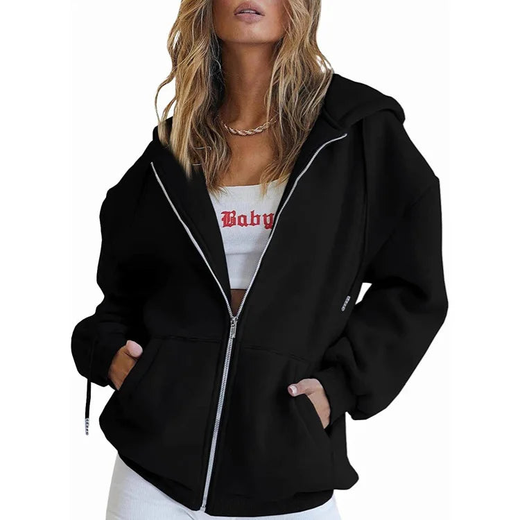 Klassische Hoodie Sweatjacke Zip