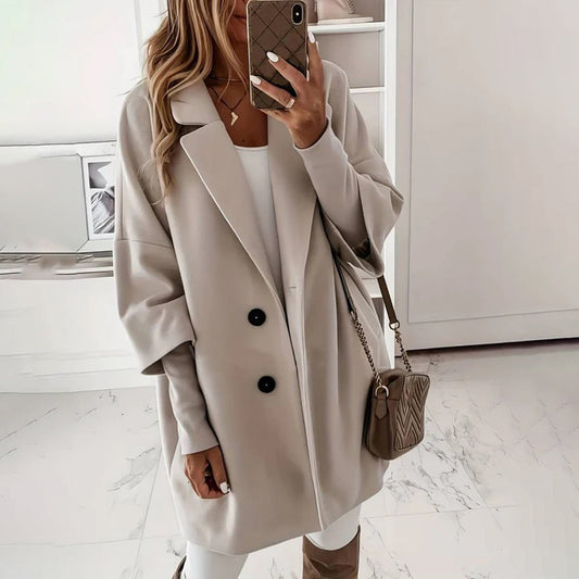 Eleganter Damen Herbstmantel Modern - IdealeKleiden