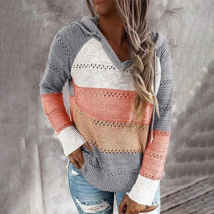Lässiger Strickpullover mit Kapuze Modern und Bequem
