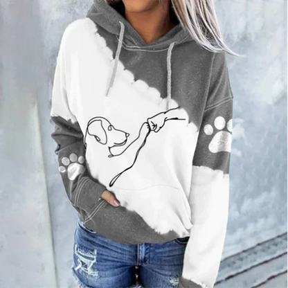 Modischer Kapuzenpullover Hunde Muster Trendy Style