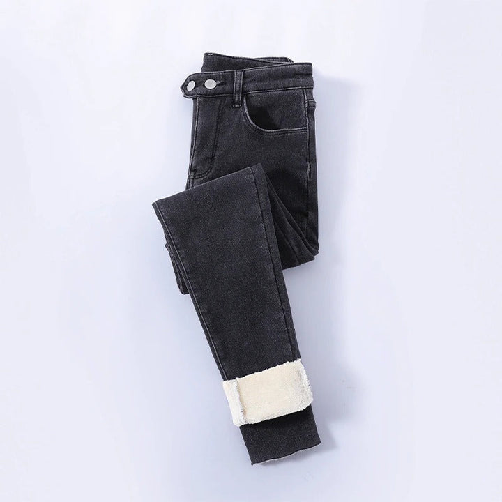 Damen Winterjeans Gefüttert Hohe Taille