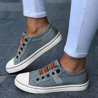 Damen Sneaker Streifen Design Modisch - IdealeKleiden
