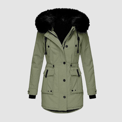 Wasserdichte Damenwinterjacke Kapuze Warm
