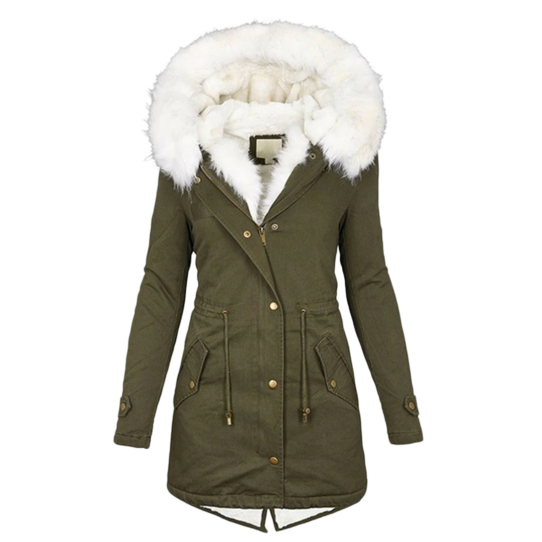 Warme Damen Winterjacke Fleece Gefüttert
