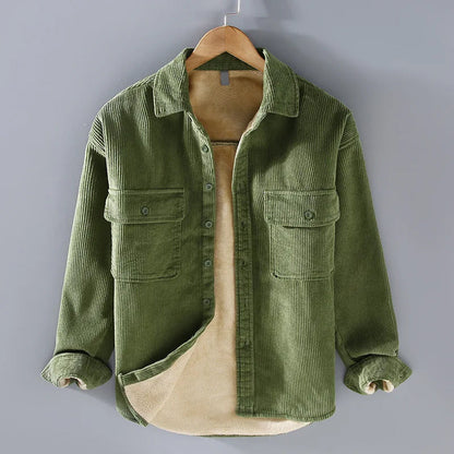 Herren Cordjacke Warm Knopfleiste Outdoor