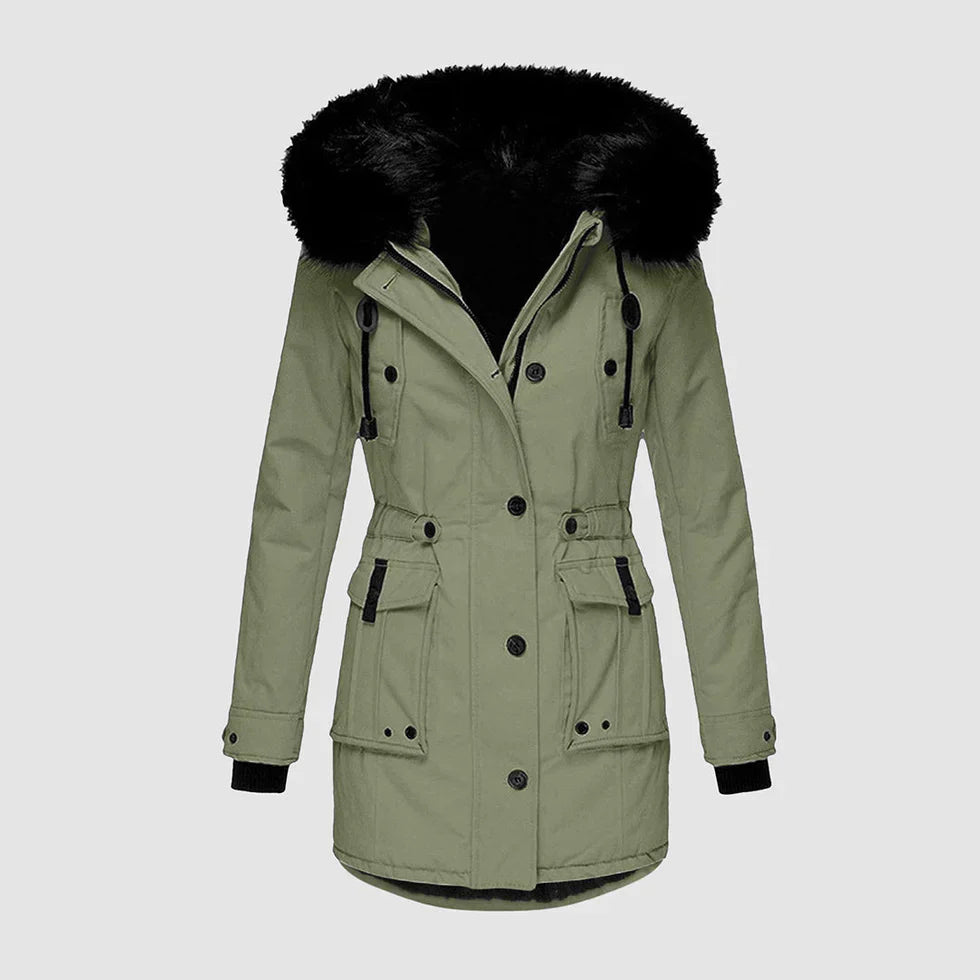 Wasserdichte Winterjacke Damen Elegant Schwarz