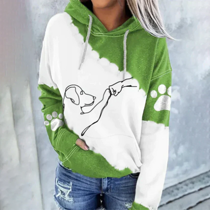 Modischer Kapuzenpullover Hunde Muster Trendy Style