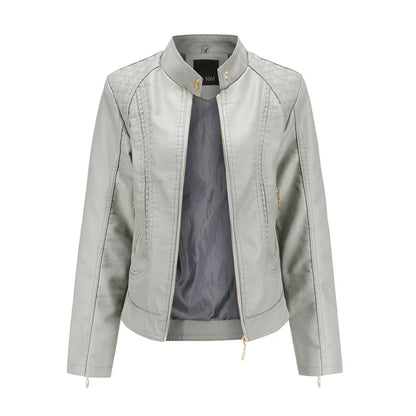 Lederjacke Slim Fit Steppjacke Schulterpolster