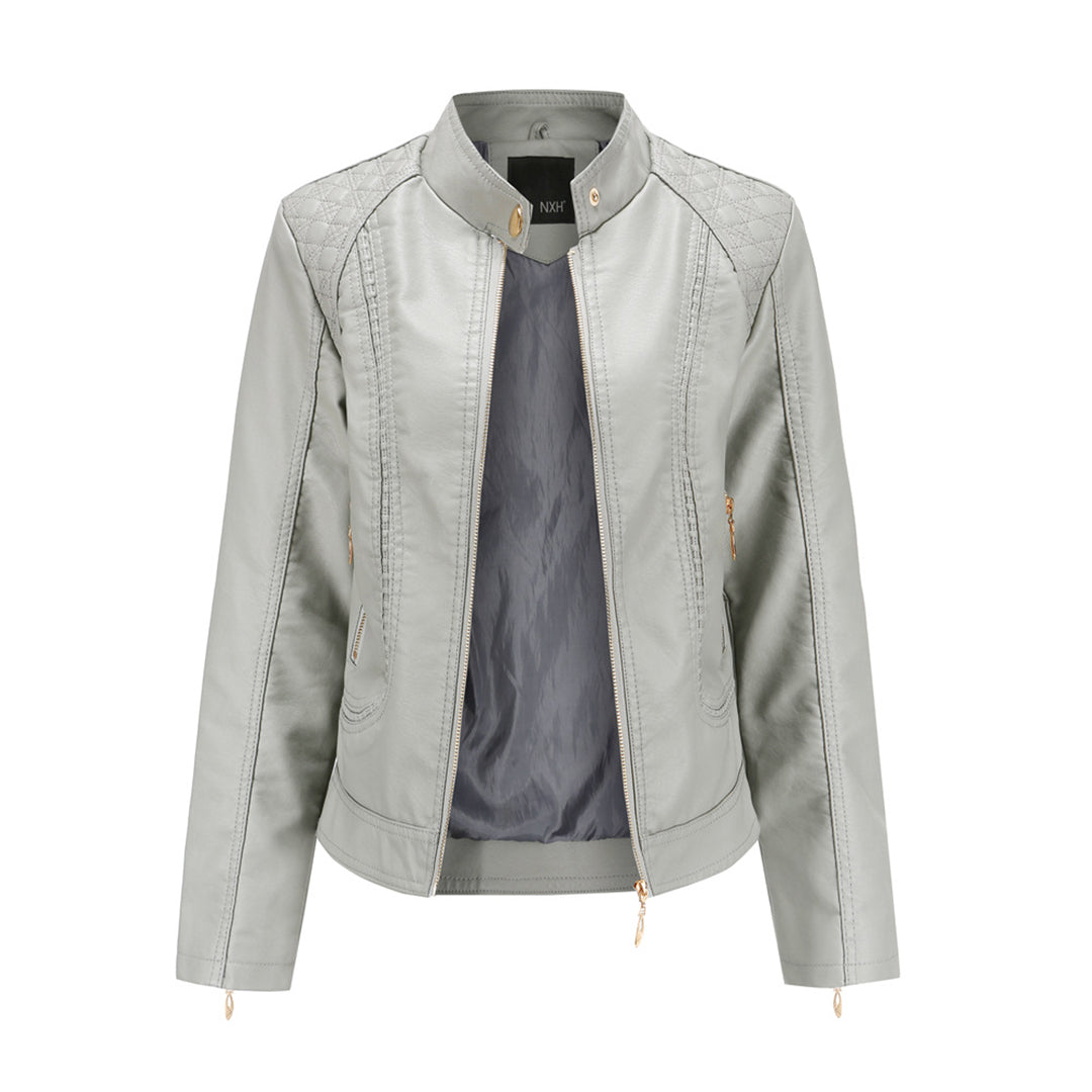 Elegante Lederjacke Damen Schwarz Lederschutz