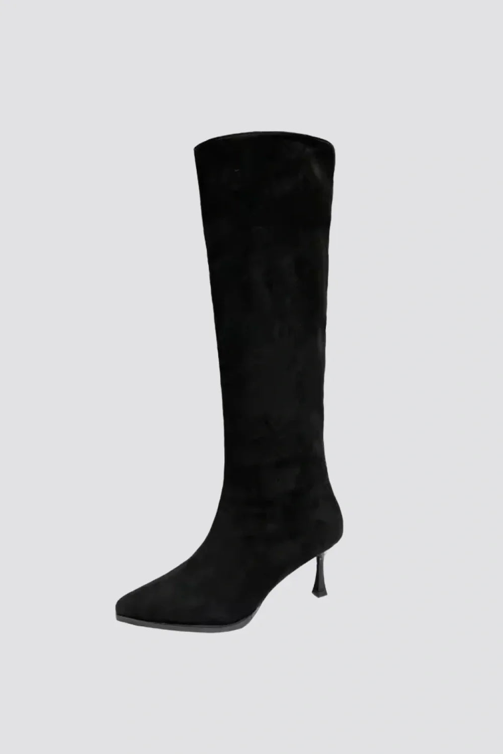 Elegante Damen Stiefel Hochhackig Kniehoch Schwarz