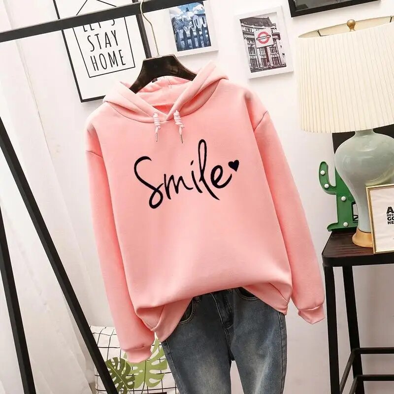 Komfortable Hoodie Smile Grafik Sweatjacke