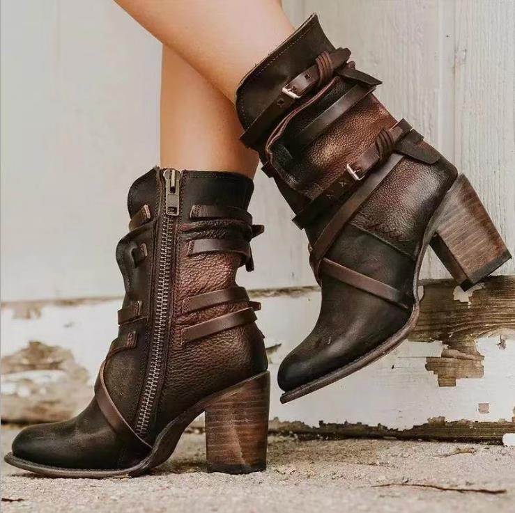 Stilvolle Lederstiefel Damen Elegant