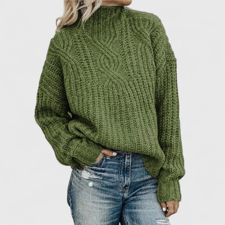 Damen Winterpullover Langarm Gerippt Modern
