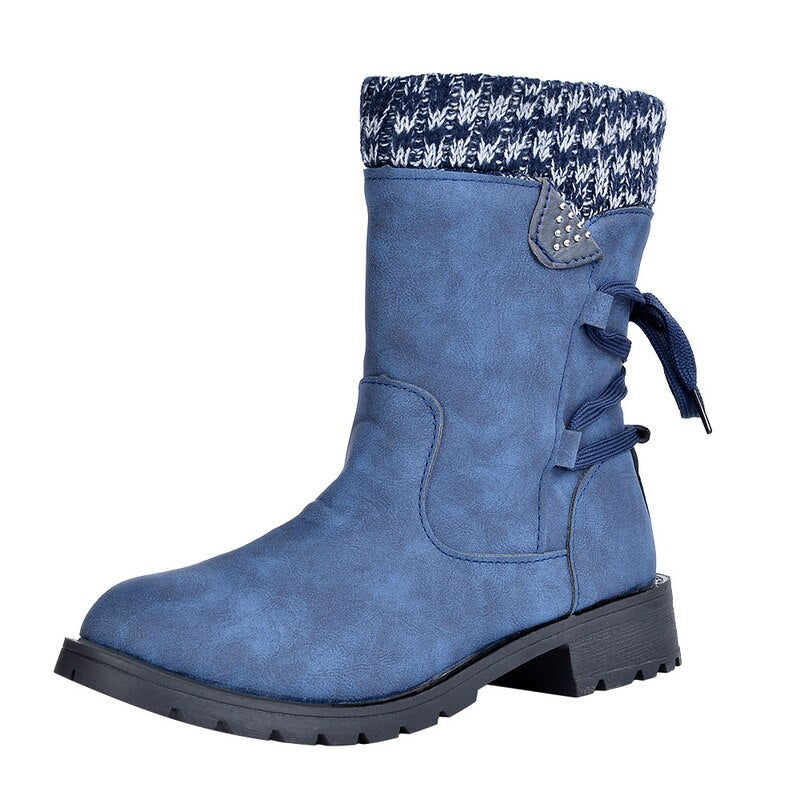 Stylische Stiefel Frauen Retro Design Metall Schnalle